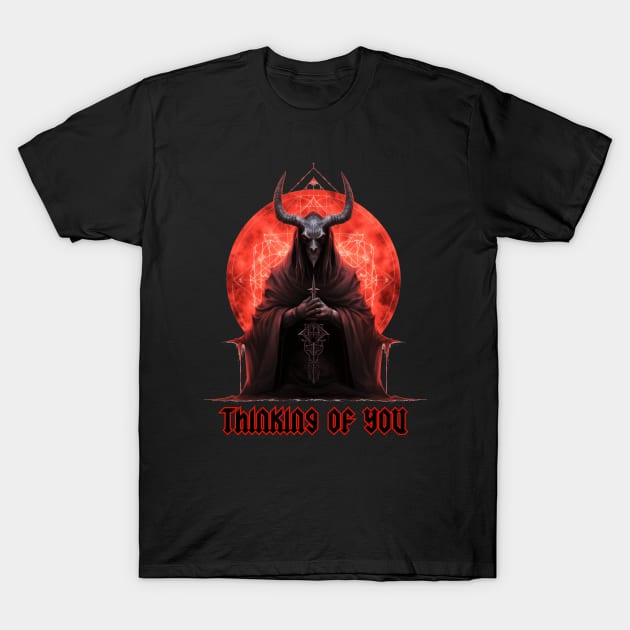 Thinking of You Baphomet T-Shirt by UpValleyCreations